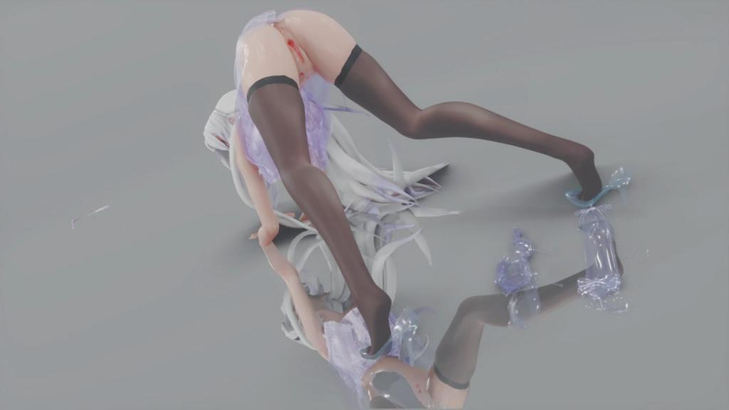 MMD20 黑丝高跟弱音Haku 极品长腿骚舞 布料越跳越少 巨乳狂摇 淫荡呻吟