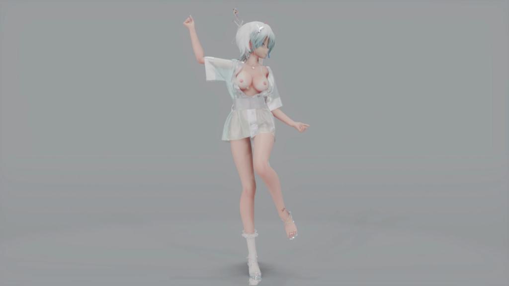MMD21 和服真空言和极乐净土 淫荡舞姿爆乳诱惑