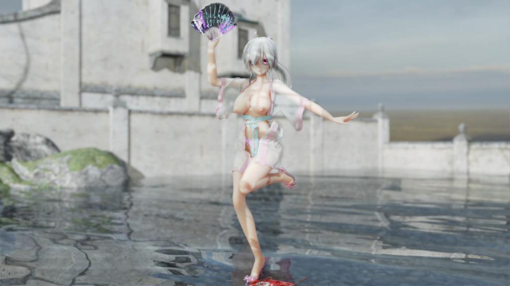 MMD52 汉服萝莉弱音酱被狂干 寄明月舞姿变骑乘位